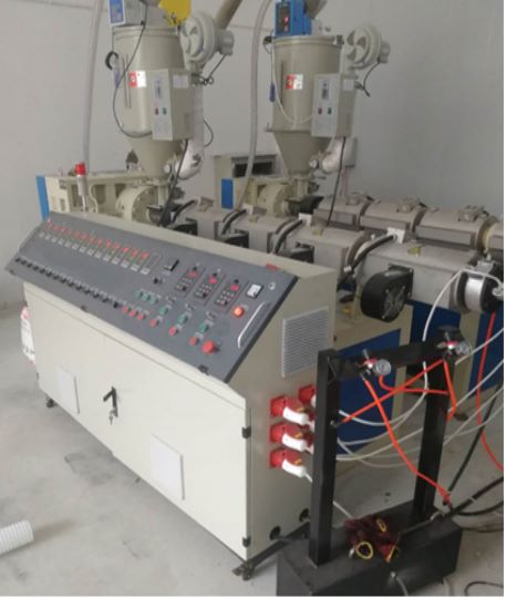 Línea de producción de extrusión de tuberías corrugadas de doble pared de aire de aire fresco de aire fresco de 75-90 mm
